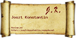Joszt Konstantin névjegykártya